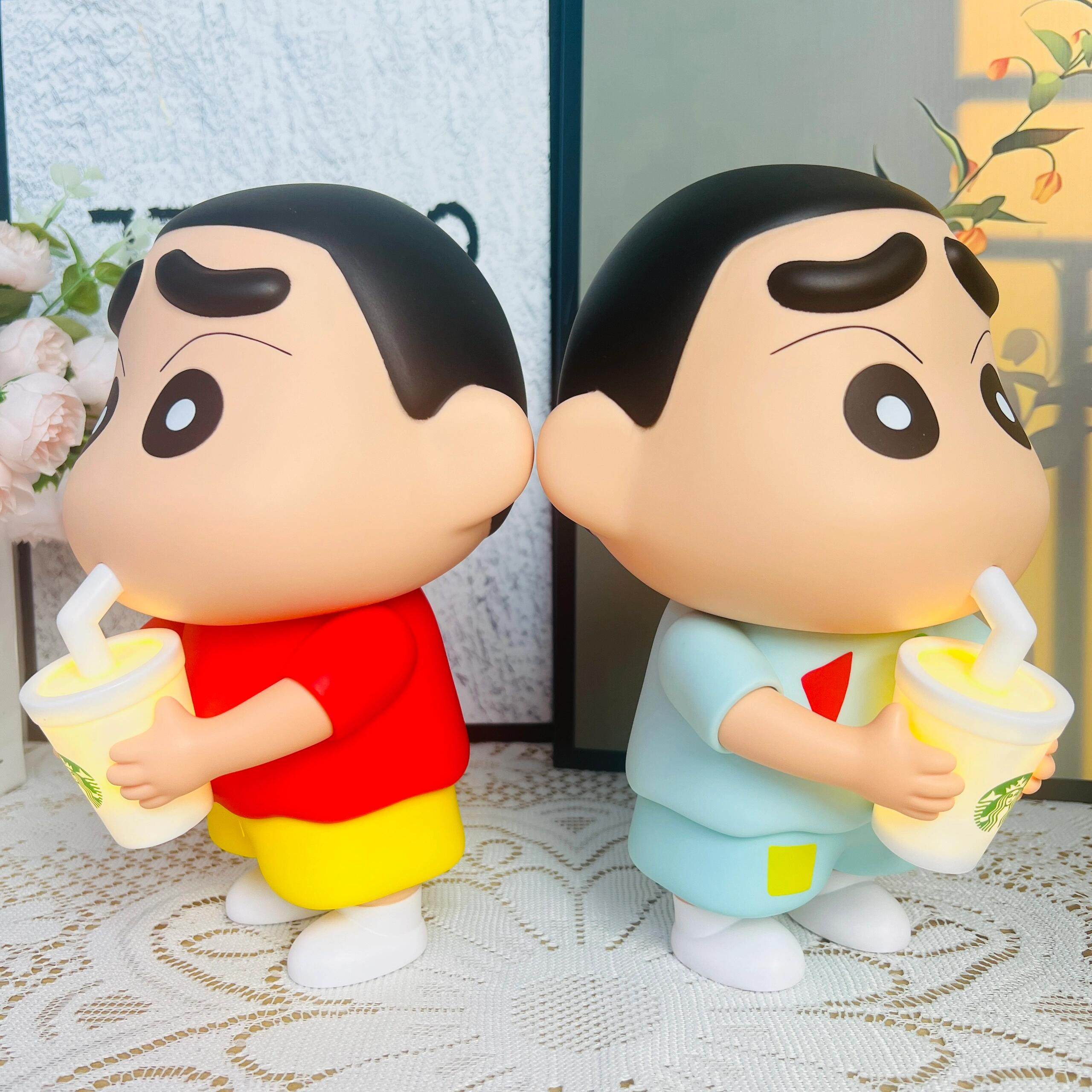 奶茶蜡笔小新手办创意摆件桌面家居卧室装饰品公仔发光小夜灯礼物,淘宝优惠券,粉丝福利购,淘宝优惠卷