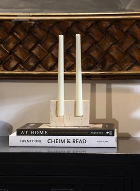 形上洞石焚香炉中古侘寂风小花瓶摆件冥想香薰晶石容器艺术烛台