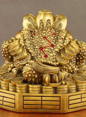黄铜八卦金蟾摆件客厅三足铜金蟾蜍客厅玄关铜三脚金蝉开业礼品