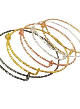 电商满天星活动手镯欧美DIY可调节钢丝推拉手环