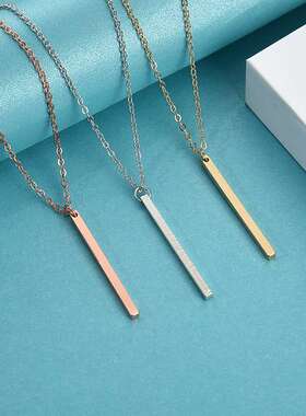 韩版简约个性方条项链女气质百搭新款锁骨链冷淡风项饰饰品