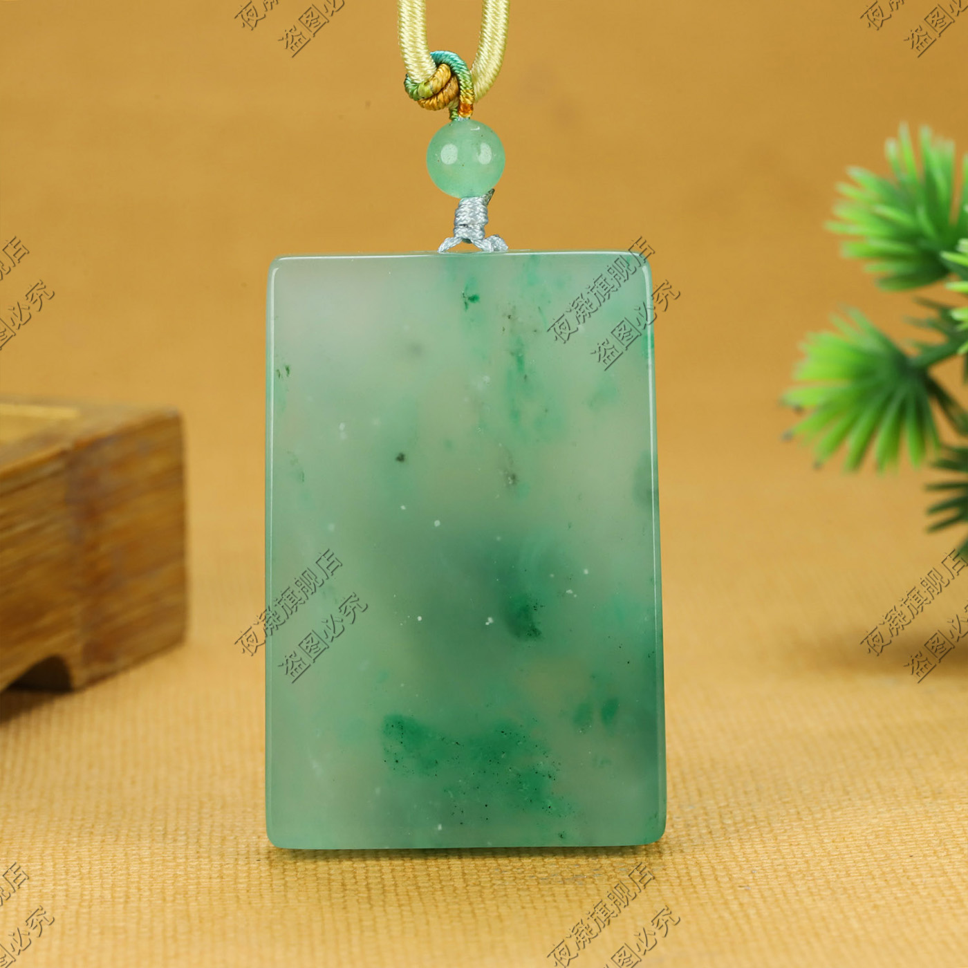 天然独龙玉/非洲翠山水牌吊坠男女款玉坠项链玉佩挂件珠宝玉石 - 图1