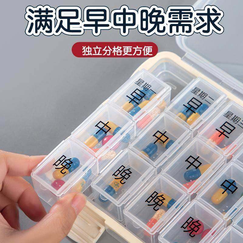 高端特大号老年人分药盒子一个月不识字大容量一天三次便携收纳盒,淘宝优惠券,粉丝福利购,淘宝优惠卷