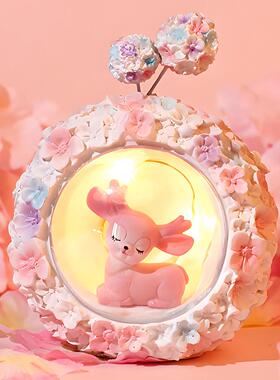 美人鱼小夜灯摆件 少女心创意梦幻桌面礼物 可发光生日小夜灯