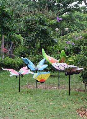 户外园林大型彷真蝴蝶摆件玻璃钢动物插件花园装饰卡通造景小品