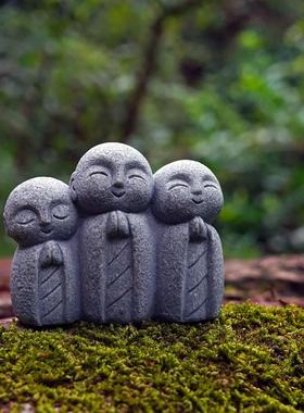 可爱地藏日式小佛动物盆景鱼缸装饰摆件微场景苔藓造景京都趣味