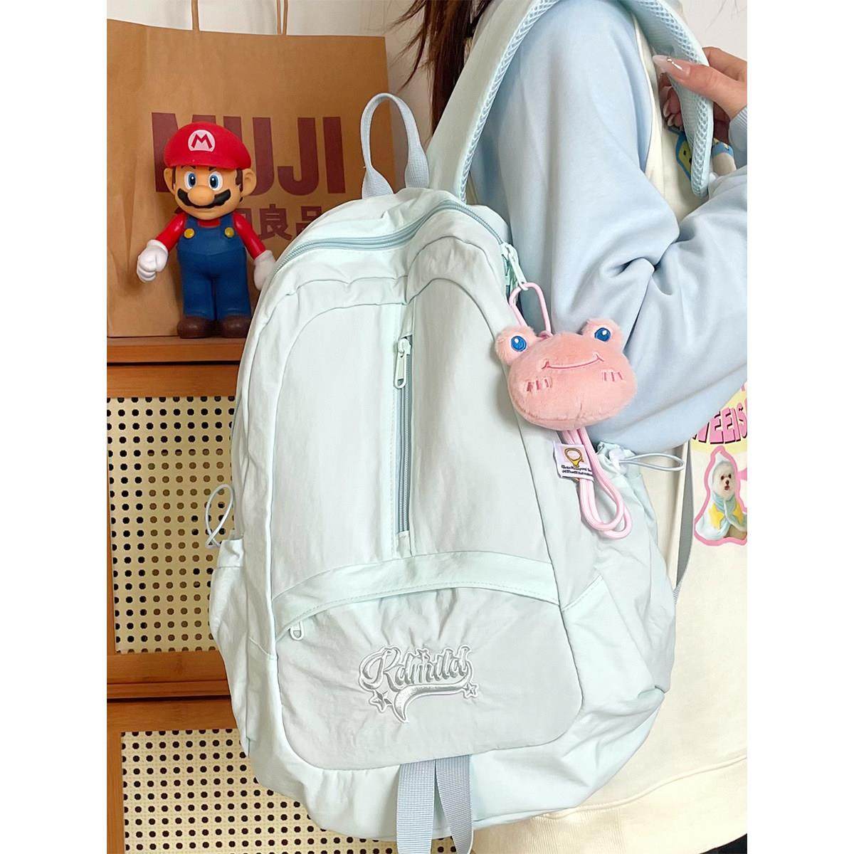 书包女生初中大容量日系ins复古简约百搭大学生上课通勤包双肩包,淘宝优惠券,粉丝福利购,淘宝优惠卷