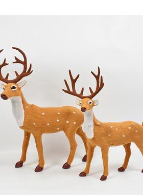 仿真梅花鹿小鹿圣诞装饰鹿森系拍摄道具创意家居桌面装饰动物摆件