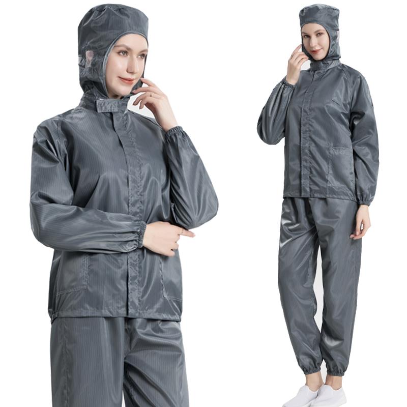 防尘衣透气防静电连帽分体服上衣防尘工作服防岩棉喷漆防护服男女 - 图1