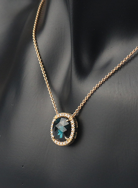 【自营】中古95新Marco Bicego玫瑰切工碧玺钻石项链750黄金