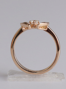 中古95新BVLGARI(宝格丽)FIOREVER钻石750玫瑰金51号戒指AN858438