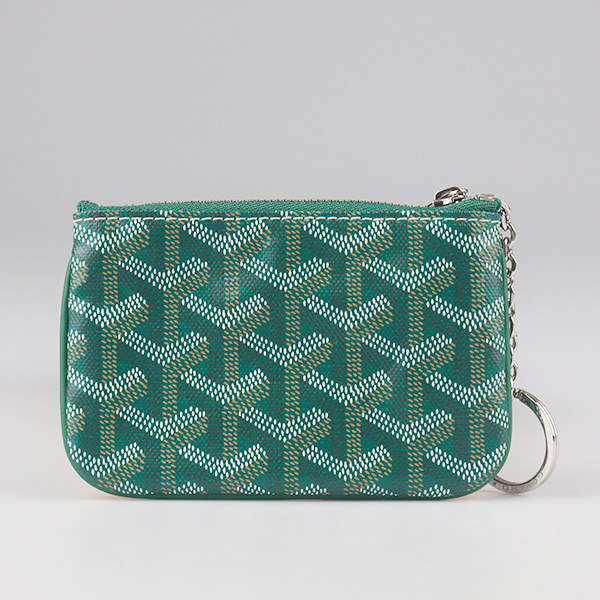 中古9新GOYARD(高雅德)SENAT NANO 钥匙包绿色涂层帆布零钱包,淘宝优惠券,粉丝福利购,淘宝优惠卷