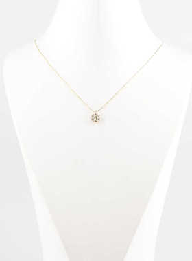 中古95新日本进口商品花形群镶钻石K18玫瑰金45cm项链