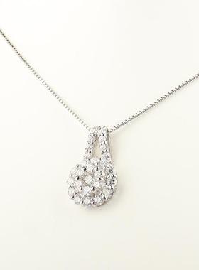 中古95新日本进口商品圆形群镶钻石PT900/PT850项链45cm