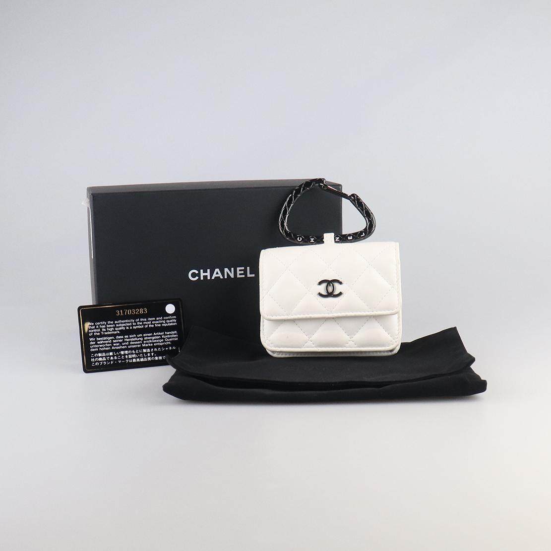 中古85新CHANEL Holder With Jewel Hook白色卡包二手奢侈品包包,淘宝优惠券,粉丝福利购,淘宝优惠卷
