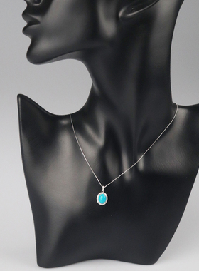 「9.5新」日本进口商品绿松石钻石项链750白金45cm