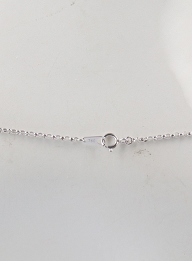 中古9新日本进口商品珍珠钻石项链K18白金40cm