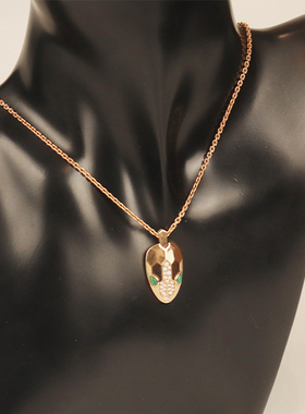 「9.5新」BVLGARI(宝格丽)SERPENTI 蛇头项链750玫瑰金