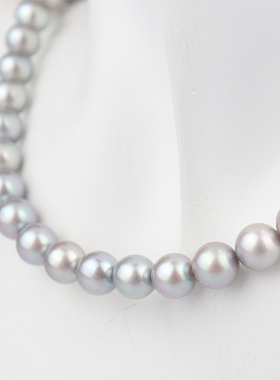 中古95新TASAKI塔思琦银灰色海水珍珠串珠项链925 43cm
