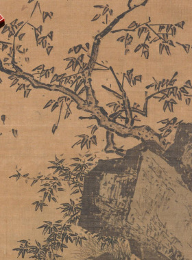 明石锐朱买臣负薪读书图古画山水