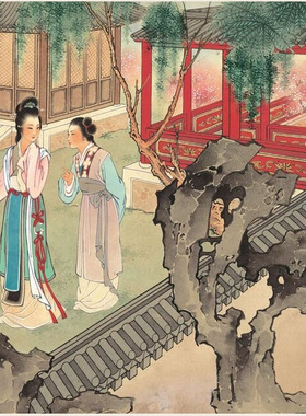 王淑晖西厢记册页十六开工笔仕女