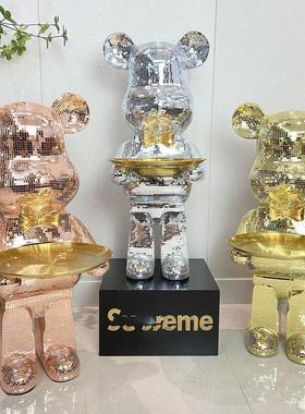 暴力熊落地摆件网红大型托盘客厅酒店装修乔迁装饰收纳礼品存钱罐