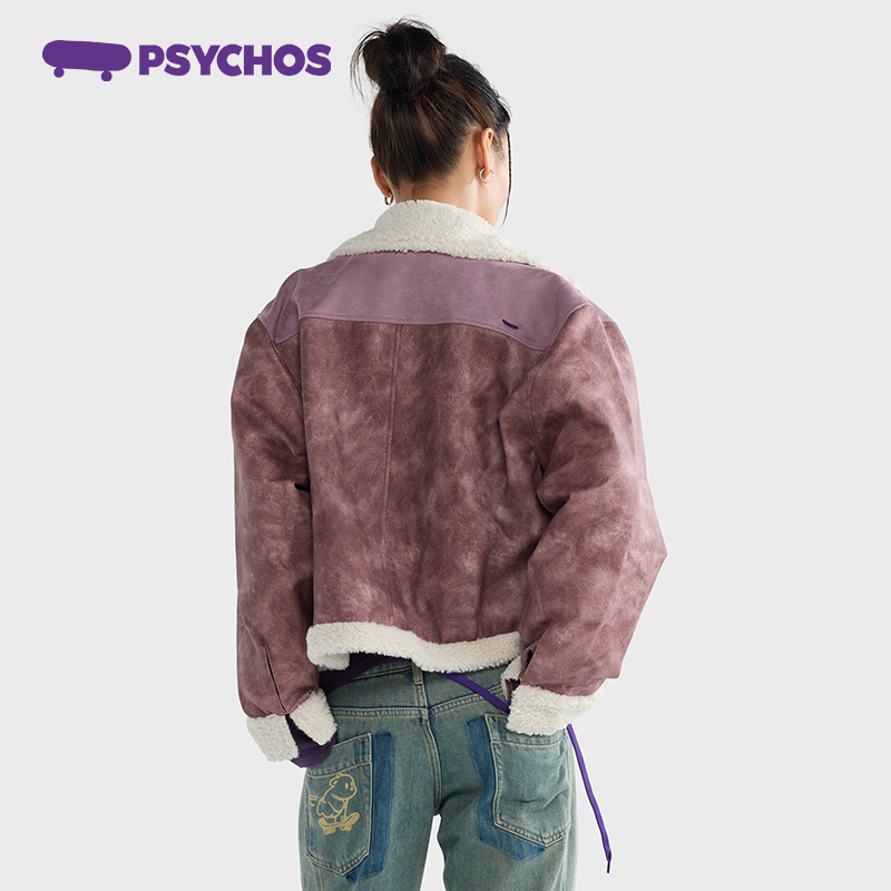 【买一送一】明星同款PSYCHOS巴恩风仿磨砂皮羊羔毛皮衣外套男女,淘宝优惠券,粉丝福利购,淘宝优惠卷