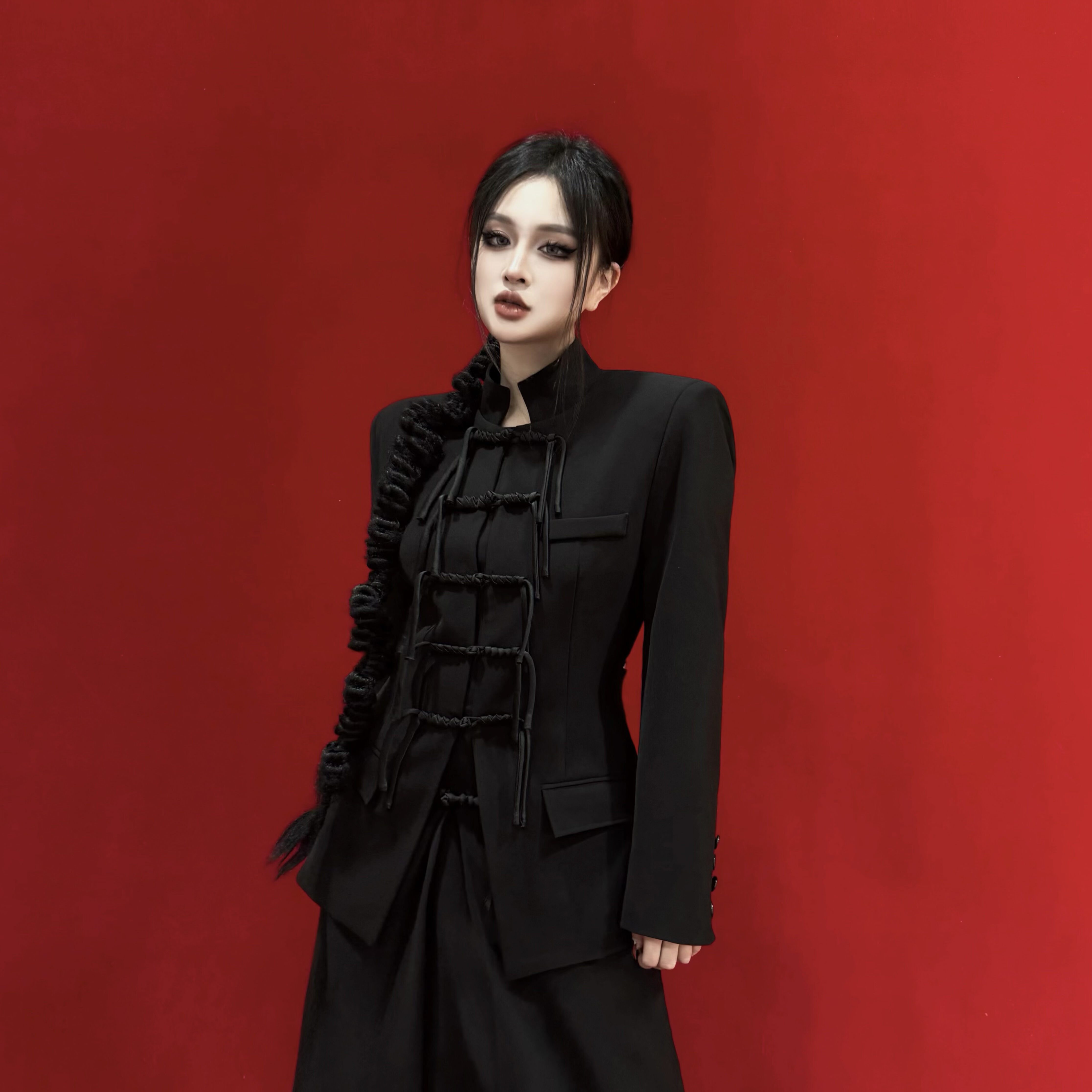 Blackgirl【明月松间】新中式收腰套装裙女显瘦国风外套新年战袍,淘宝优惠券,粉丝福利购,淘宝优惠卷