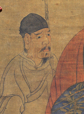 明代陈洪绶羲之玩鹅图国画名作人