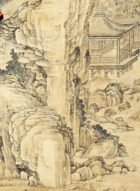 清代徐扬绘鹅子图御题风景人物画