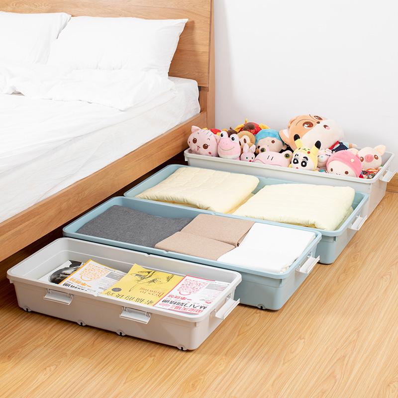 床底收纳盒抽屉式长方形床底下收纳箱床下整理箱柜矮带轮扁平家用 - 图2