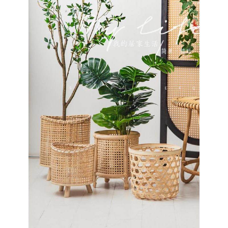 a5l藤编花篮花盆竹编花架客厅落地式盆景植物多肉置物架阳台摆放,淘宝优惠券,粉丝福利购,淘宝优惠卷