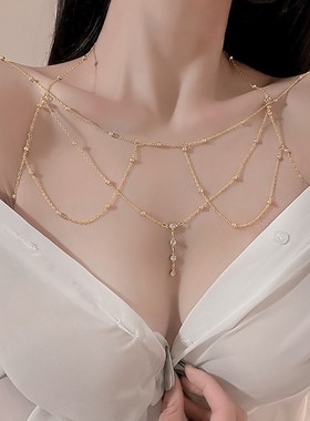 纯欲风胸链身体链choker辣妹项链