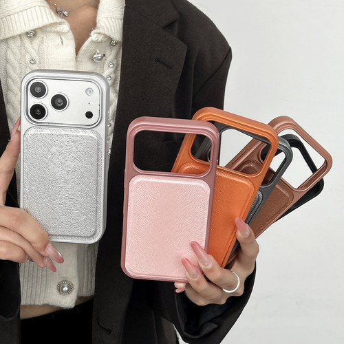 六色陨石纹适用iPhone17promax手机壳16苹果15全包14纯色13女男简约个性商务保护套防摔爆款春夏拼接个性纹理 - 图3