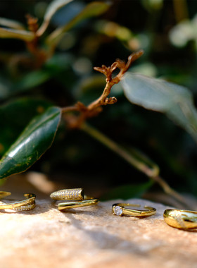 开口食指戒黄铜镀14K金通勤百搭