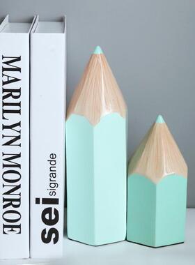 创意铅笔工艺品儿童房软装趣味树脂室内摆件物家居摆件