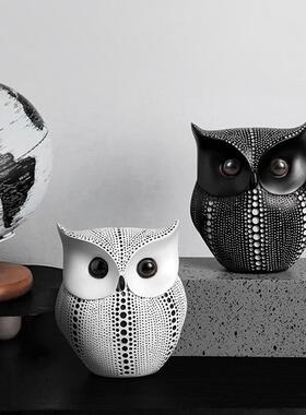 北欧猫头鹰摆件树脂件动物创意艺术客厅电视柜玄关桌面家居软装饰