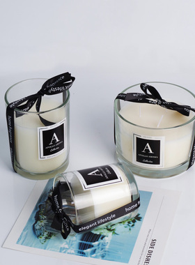 样板房卫生间洗手台摆件香熏蜡烛杯烛台无烟香氛家居饰品浴室软装