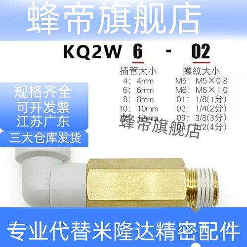 SMC型外螺纹加长弯通L型接头 KJW/KQ2W04-01/M5 6-02 8-03 10-04S - 图2