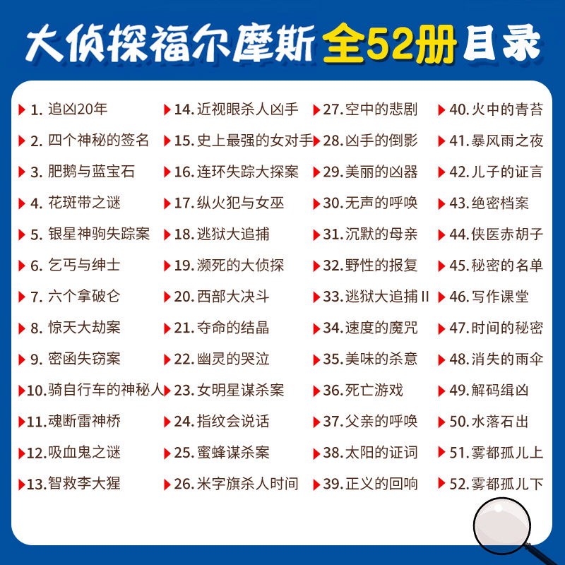 大侦探福尔摩斯小学生版全集二三十三四辑福尔摩斯探案集全套55册小学生四五六年级书青少年课外阅读书籍读物侦探推理悬疑小说-图0