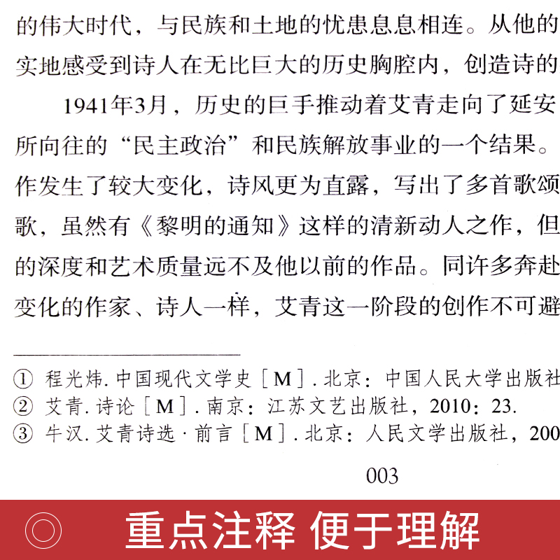 艾青诗选九年级9上读正版课外书初三上册阅读书籍人民教育出版社文学人教版艾菁爱青诗集爱情艾情艾清文选选集水浒传初中生原著 - 图2