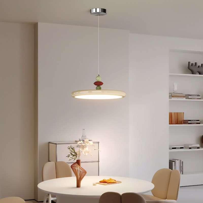 飞碟餐厅灯现代简约飞盘吊灯餐桌可移位家用高级感奶油风M豆灯具,淘宝优惠券,粉丝福利购,淘宝优惠卷