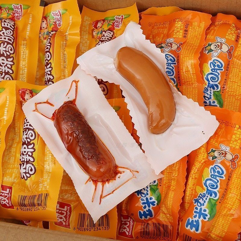 双汇香辣香脆肠玉米热狗肠即食小吃小零食脆皮肠烤肠火腿香肠整箱