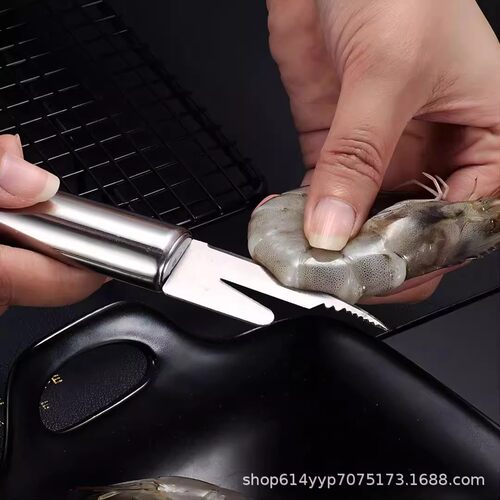 双头鱼虾刀多功能去虾线刀剔除刀虾背挑虾线剥虾壳神器 - 图1