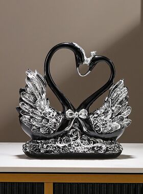 △欧式红酒网红酒瓶架轻奢创意天鹅摆件家居客厅电视酒柜装饰