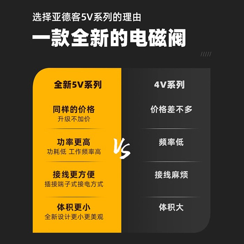 亚德客气动气体两位五通电磁换向阀5V110-06/5V210-08/310-10B200