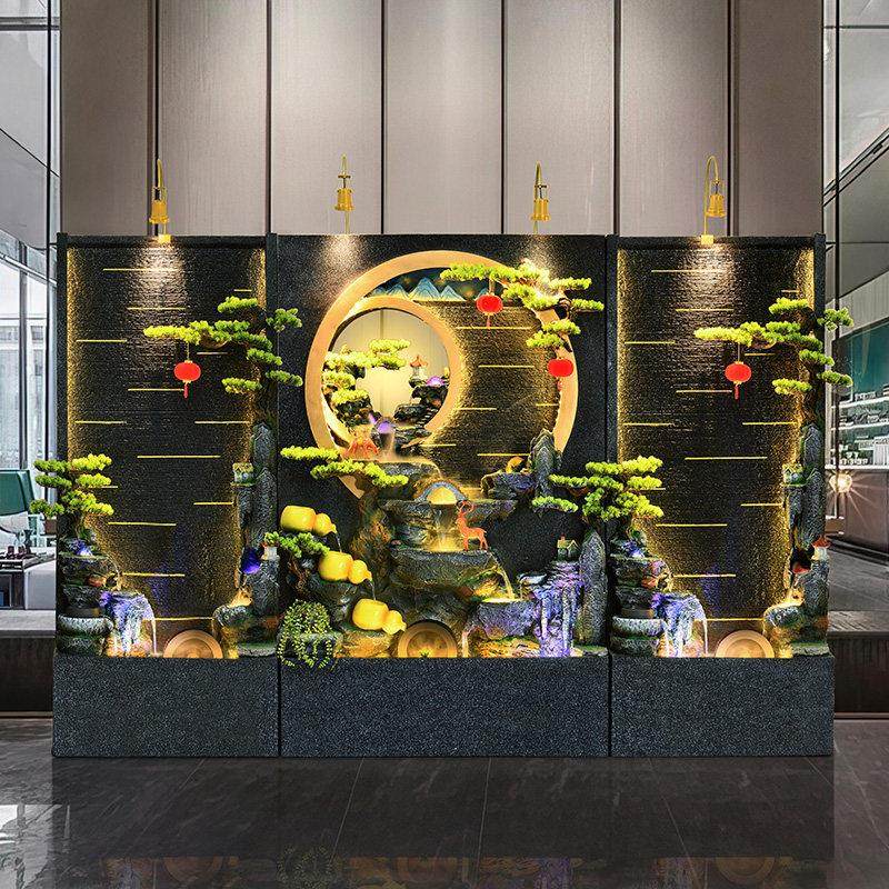 大型双面假山流水幕墙酒店铺餐厅户外客厅屏风隔断喷泉造景观摆件,淘宝优惠券,粉丝福利购,淘宝优惠卷