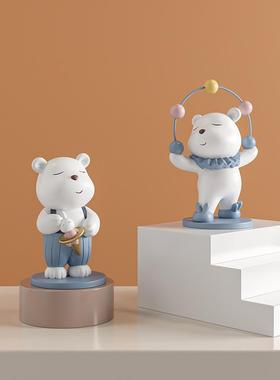 卡通可爱暴力熊摆件高级感小众家用儿童房卧室床头房间布置装饰品