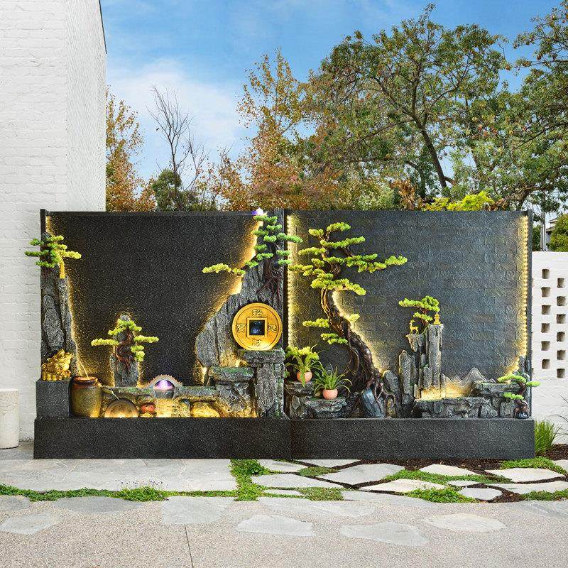 大型双面假山流水幕墙酒店铺餐厅户外客厅屏风隔断喷泉造景观摆件,淘宝优惠券,粉丝福利购,淘宝优惠卷