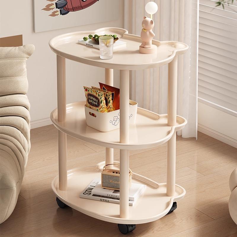 小推车可移动零食置物架创意落地床边茶几小桌子客厅沙发边几 - 图1